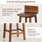 Set of 2 24.5" Swivel Wooden Bar Stools with Low Back and Rubberwood Legs